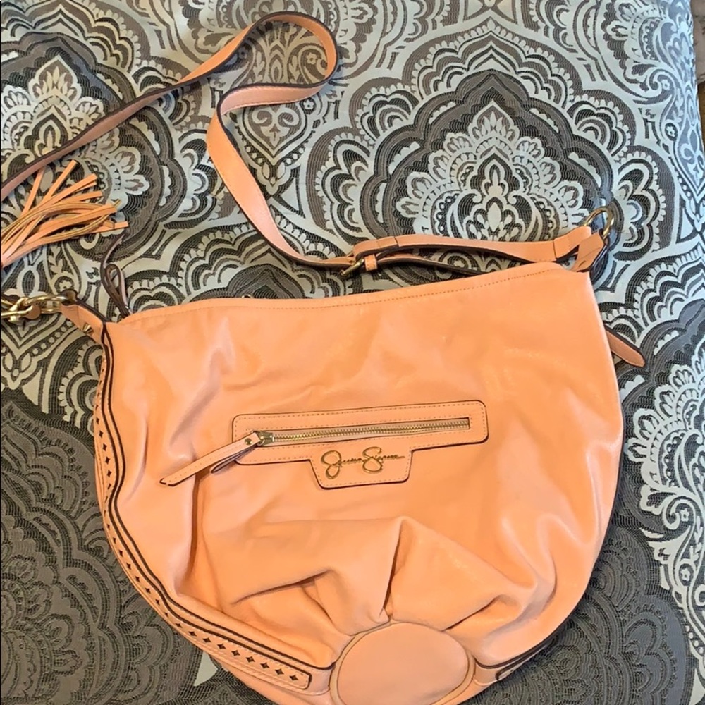 Peach colored cross body